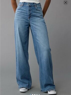 American Eagle AE Dreamy Drape Stretch Super High-Waisted Baggy Wide-Leg Jean